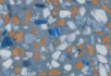 White marble (50x50 cm) Blue terrazzo